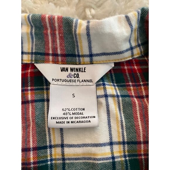 Van Winkle & Co Portuguese Flannel Top Size Small - Picture 3 of 8